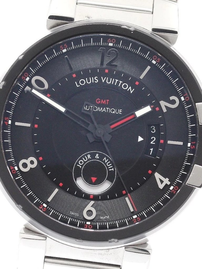 Louis Vuitton Tambour Evolution Q1156 Gmt Black Dial Automatic Mens940174